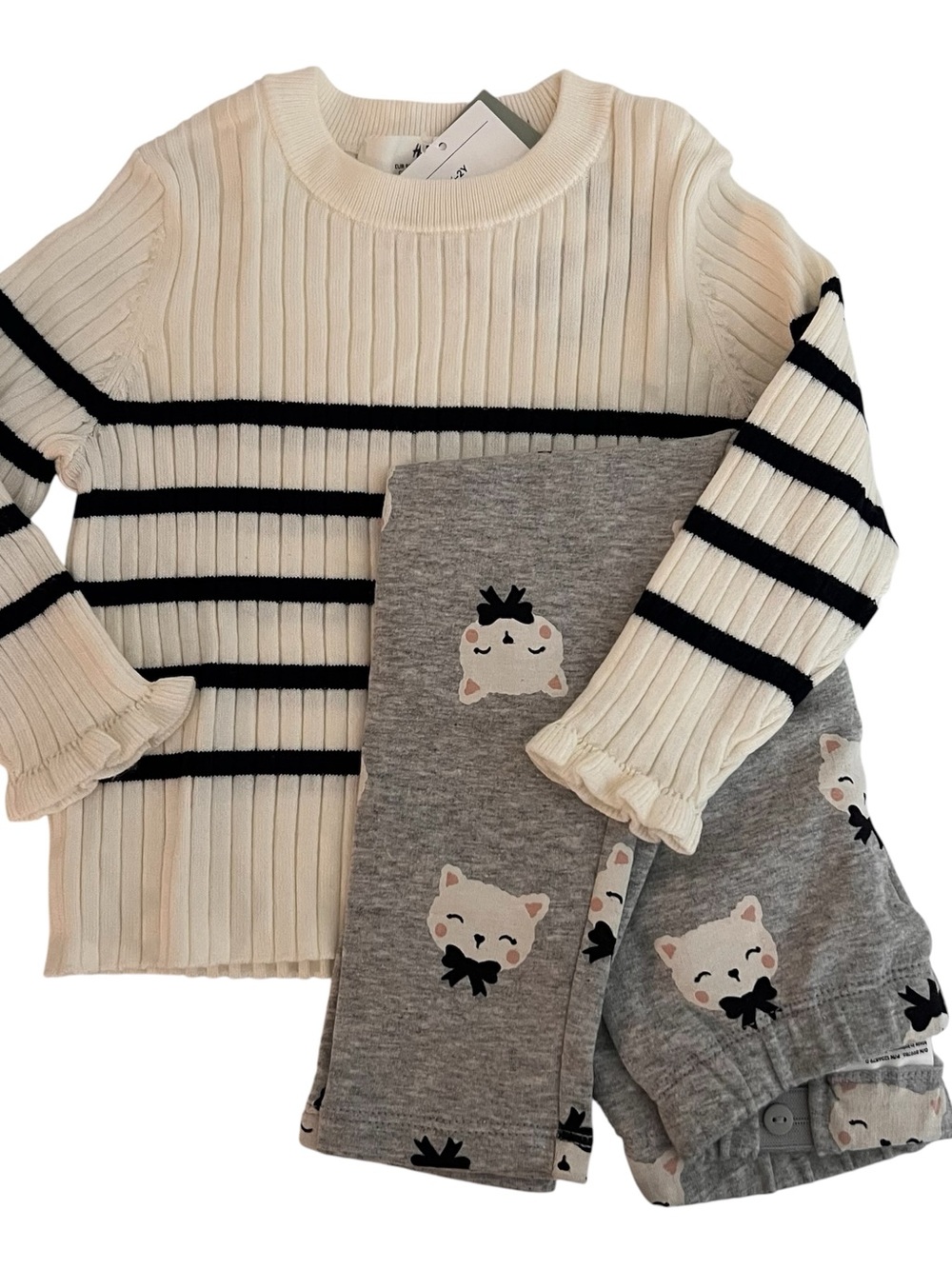H&M striped top & cat pants
